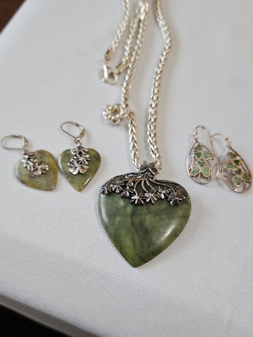 Connemara Marble Ireland 3-piece Set - Necklace, 2 Sets Earrings